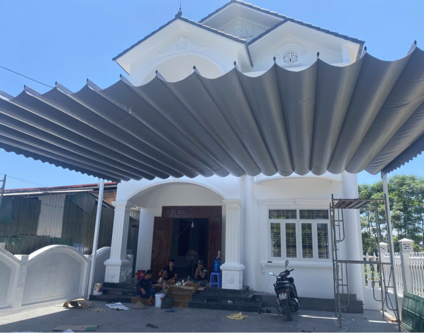 thi công mái che di động giá rẻ 