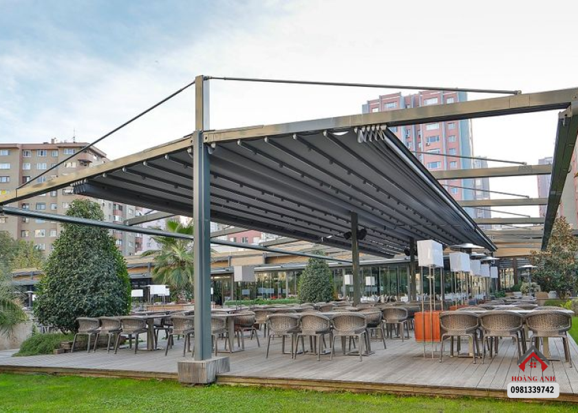 Thi Công Mái Bạt Xếp Cafe